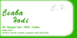 csaba hodi business card
